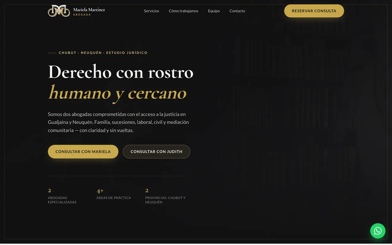 Sitio web desarrollado para Abogada Martínez