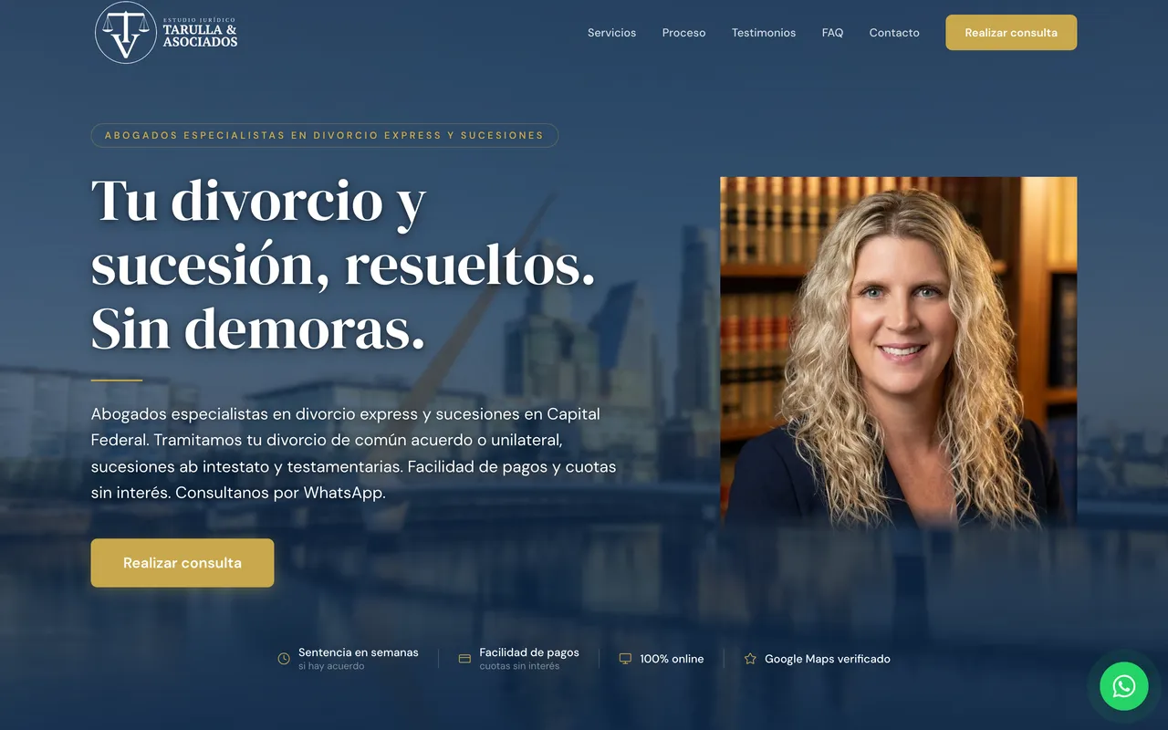 Sitio web desarrollado para DivorcioExp