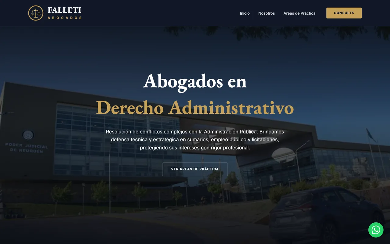 Sitio web desarrollado para Falleti Abogados