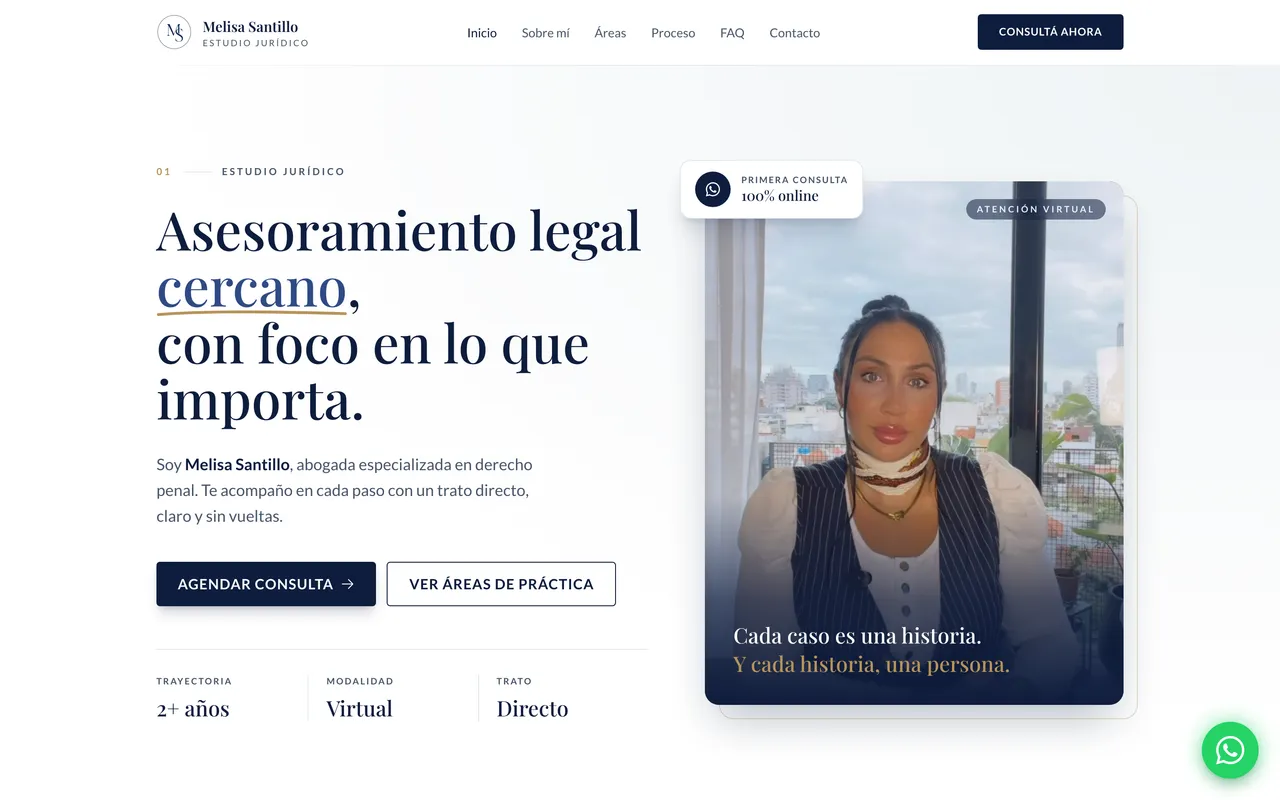 Sitio web desarrollado para Estudio Jurídico Santillo